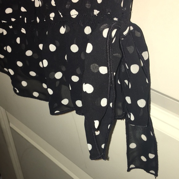 Copper Key Sheer Black/White Polka Dots Shirt - Picture 4 of 5